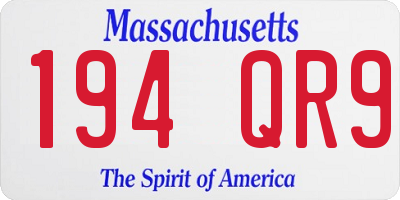 MA license plate 194QR9
