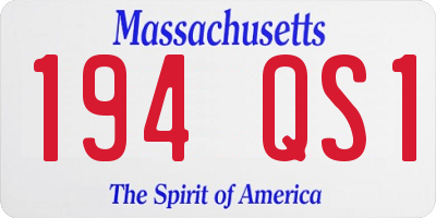MA license plate 194QS1