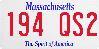 MA license plate 194QS2