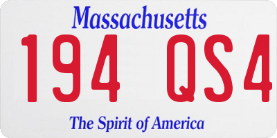 MA license plate 194QS4