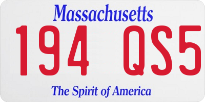 MA license plate 194QS5