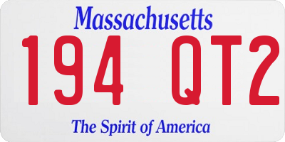 MA license plate 194QT2