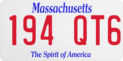 MA license plate 194QT6