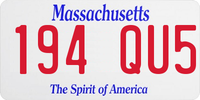 MA license plate 194QU5