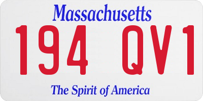 MA license plate 194QV1