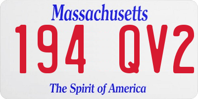 MA license plate 194QV2