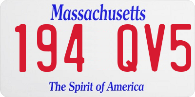 MA license plate 194QV5