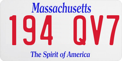 MA license plate 194QV7