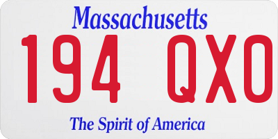 MA license plate 194QX0