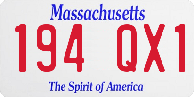 MA license plate 194QX1