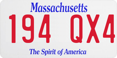 MA license plate 194QX4