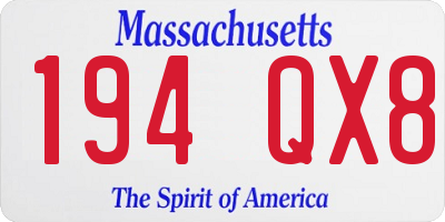 MA license plate 194QX8