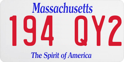 MA license plate 194QY2