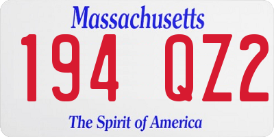 MA license plate 194QZ2