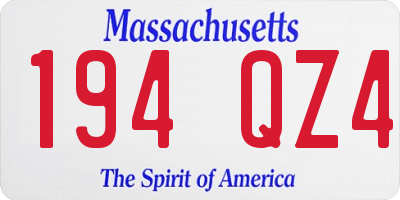 MA license plate 194QZ4