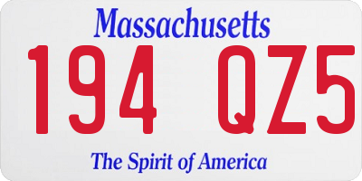 MA license plate 194QZ5