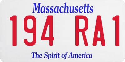 MA license plate 194RA1