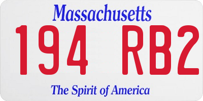 MA license plate 194RB2