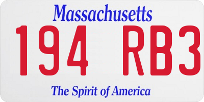 MA license plate 194RB3