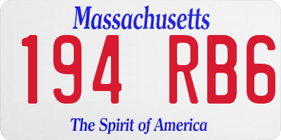 MA license plate 194RB6