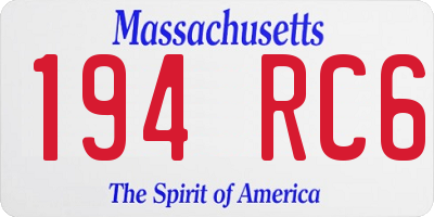 MA license plate 194RC6