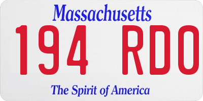 MA license plate 194RD0
