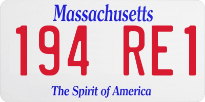 MA license plate 194RE1