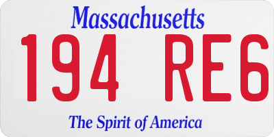 MA license plate 194RE6