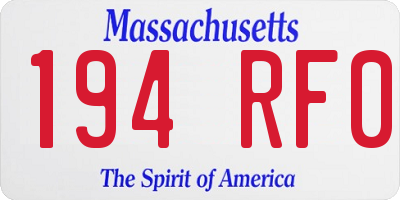 MA license plate 194RF0