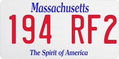 MA license plate 194RF2