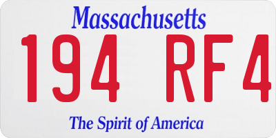 MA license plate 194RF4