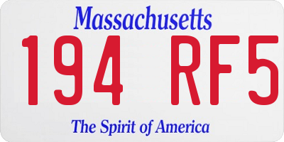 MA license plate 194RF5