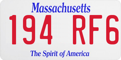 MA license plate 194RF6