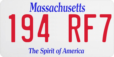MA license plate 194RF7