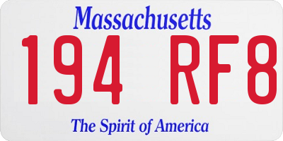MA license plate 194RF8