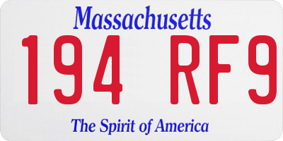 MA license plate 194RF9