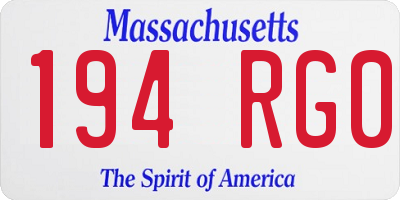 MA license plate 194RG0