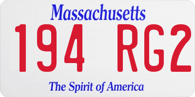 MA license plate 194RG2