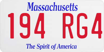 MA license plate 194RG4