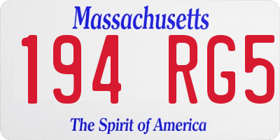MA license plate 194RG5
