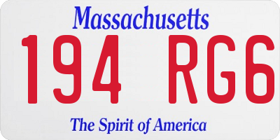 MA license plate 194RG6