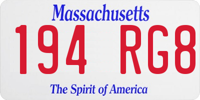 MA license plate 194RG8