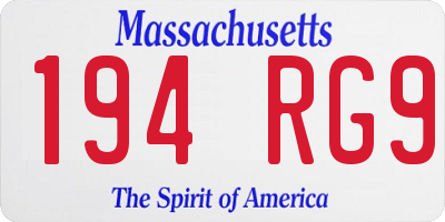 MA license plate 194RG9