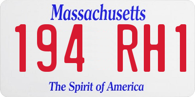 MA license plate 194RH1