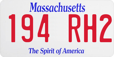 MA license plate 194RH2