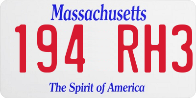 MA license plate 194RH3