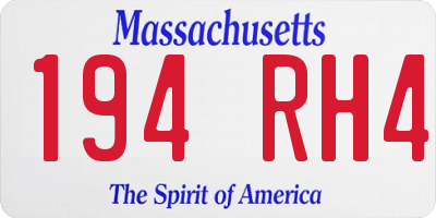 MA license plate 194RH4