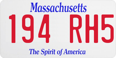 MA license plate 194RH5