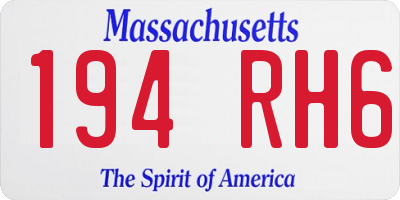 MA license plate 194RH6