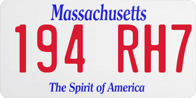 MA license plate 194RH7